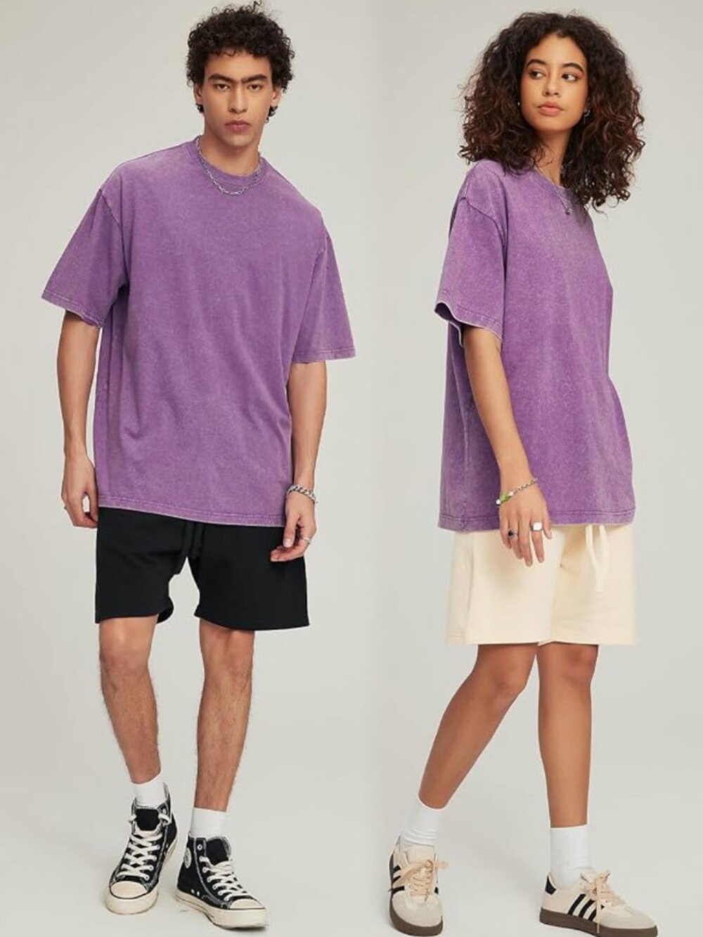NWT Oversized Unisex Acid Washed Purple Crewneck XL